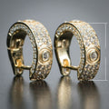 Men's Full Zircon Huggie Hoop Earrings, Fashion Hip Hop Trendy Ear Cuffs Jewelry view 5