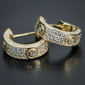 Men's Full Zircon Huggie Hoop Earrings, Fashion Hip Hop Trendy Ear Cuffs Jewelry view 1