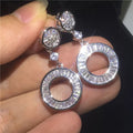 Vintage Geometric Round Hoop Earrings With Baguette And T Cut Cubic Zirconia For Women view 1