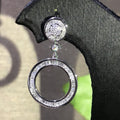 Vintage Geometric Round Hoop Earrings With Baguette And T Cut Cubic Zirconia For Women view 2