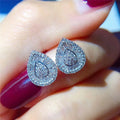 Sparkling Pear Shape Teardrop Zircon Stud Earrings For Women, Korean Sweet Fashion Ear Jewelry view 1