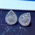 Sparkling Pear Shape Teardrop Zircon Stud Earrings For Women, Korean Sweet Fashion Ear Jewelry view 5