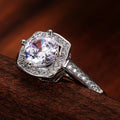 European American Style Unique Square Pave Zircon Ring For Women Anniversary Jewelry view 3