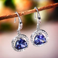 Simple Mysterious Purple Zircon Drop Earrings For Women Birthday Gift Fashion Ear Jewelry view 2