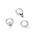 Vintage Stainless Steel Skull Charm Hoop Huggie Earrings For Women Dark Hip Hop Punk Statement Earrings view 5