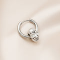 Vintage Stainless Steel Skull Charm Hoop Huggie Earrings For Women Dark Hip Hop Punk Statement Earrings view 3