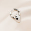 Vintage Stainless Steel Skull Charm Hoop Huggie Earrings For Women Dark Hip Hop Punk Statement Earrings view 2