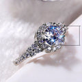 Fashion Round Zircon Cluster Ring For Women European Style Engagement Proposal Jewelry view 5