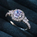 Fashion Round Zircon Cluster Ring For Women European Style Engagement Proposal Jewelry view 2
