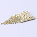 Alloy Rhinestone Rainbow Letter M Tassel Brooch Pin For Statement Wear view 3