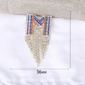 Alloy Rhinestone Rainbow Letter M Tassel Brooch Pin For Statement Wear view 5