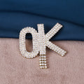 Alloy OK Letter Brooch Minimalist Fashion Women Lapel Pin view 1
