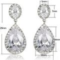 Fashion Water Drop Pear Shape Zircon Dangle Earrings For Women Evening Dress Jewelry Accessories view 5