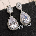Fashion Water Drop Pear Shape Zircon Dangle Earrings For Women Evening Dress Jewelry Accessories view 3
