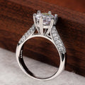 Six Prong Heart Shape Full Zircon Engagement Ring For Women Platinum Plated Wedding Jewelry view 4