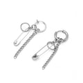 Creative Stainless Steel Safety Pin Chain Tassel Ear Clip Elegant Minimalist No Piercing Earrings view 5
