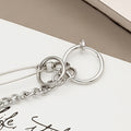 Creative Stainless Steel Safety Pin Chain Tassel Ear Clip Elegant Minimalist No Piercing Earrings view 4