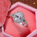 European American Oval Egg Shape Eight Hearts Eight Arrows Zircon Engagement Ring For Women view 4