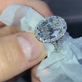 European American Oval Egg Shape Eight Hearts Eight Arrows Zircon Engagement Ring For Women view 3
