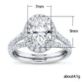 European American Oval Egg Shape Eight Hearts Eight Arrows Zircon Engagement Ring For Women view 5