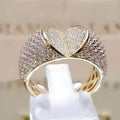 Fashion Heart Full Rhinestone Sparkling Ring, Direct Finger Jewelry For Women view 1