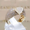 Fashion Heart Full Rhinestone Sparkling Ring, Direct Finger Jewelry For Women view 2