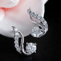 Korean Style Zircon Inlaid Stud Earrings For Women Fashion Ear Jewelry view 4