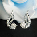 Korean Style Zircon Inlaid Stud Earrings For Women Fashion Ear Jewelry view 2