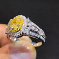 European American Hollow Yellow Diamond Color Full Zircon Ring For Bridal Wedding Dinner Jewelry view 3