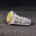 European American Hollow Yellow Diamond Color Full Zircon Ring For Bridal Wedding Dinner Jewelry view 4