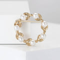 Alloy Pearl Wreath Brooch Pin For Women Suit And Shawl view 2