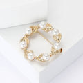 Alloy Pearl Wreath Brooch Pin For Women Suit And Shawl view 3