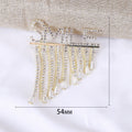 Alloy Zircon Letter Brooch With Rhinestone Tassel For Blazers view 5
