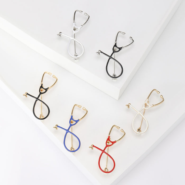 Alloy Stethoscope Brooch Pin For Doctors Nurses And Medical Uniforms