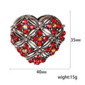 Rhinestone Alloy Heart Brooch Pin For Elegant Coat Decoration view 5