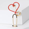 Metal Alloy Stethoscope Brooch Pin For Doctor Lapel And Cardigan Decor view 4