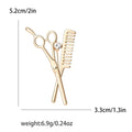 Metal Scissors Comb Brooch Pin For Barber Lapel Accessories view 5