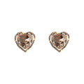 Korean Vintage Rhinestone Heart Alloy Clip-on Earrings For Women, Sparkly Style view 5