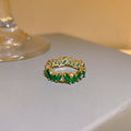 Gold Plated Zircon Diamond Inlaid Ring For Women view 3