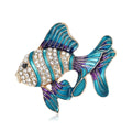 Alloy Enamel Goldfish Brooch Pendant For Couple Collar Decoration view 3