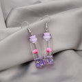 Elegant Cute Transparent Drift Bottle Acrylic Crystal Dried Lotus Flower Drop Dangle Earrings view 1