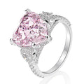 European Style Heart Shape Simulated Pink Diamond Zircon Women's Luxury Wedding Proposal Ring view 6