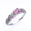 Blue Ocean Heart Zircon Ring For Women Heart Shaped Statement Finger Jewelry view 7