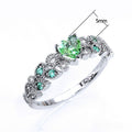 Blue Ocean Heart Zircon Ring For Women Heart Shaped Statement Finger Jewelry view 5