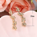 Natural Trendy Multi Layer Leaf Earrings Curved Branch Leaves Dangle Ear Jewelry For Women view 5