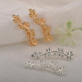 Natural Trendy Multi Layer Leaf Earrings Curved Branch Leaves Dangle Ear Jewelry For Women view 3