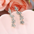 Natural Trendy Multi Layer Leaf Earrings Curved Branch Leaves Dangle Ear Jewelry For Women view 6