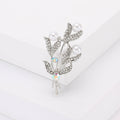 Alloy Rhinestone Pearl Brooch Pin For Clothing And Suit Decoration view 3