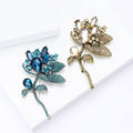 Alloy Crystal Glass Flower Brooch For Womens Suits And Apparel view 3