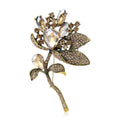 Alloy Crystal Glass Flower Brooch For Womens Suits And Apparel view 2